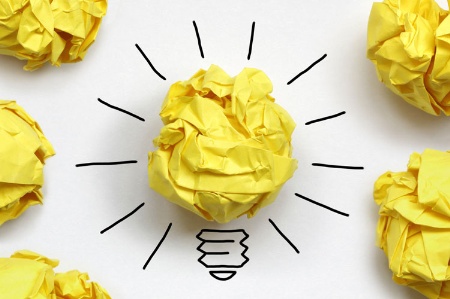 Innovation concept paper lightbulb