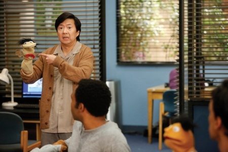 Ken Jeong (Community) with hand puppet