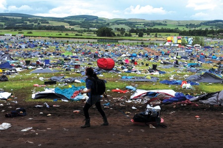 Mess left after end of music festival