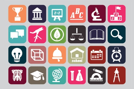 Grid of university subject icons