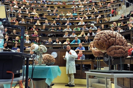 Medical students in lecture hall