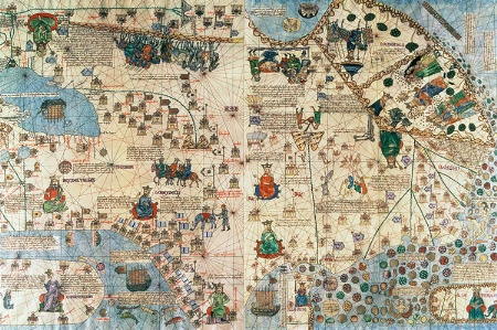 Catalan Atlas: Detail of Asia, by Jafunda and Abraham Cresques, 1375