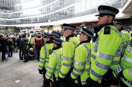 British police at 30 Millbank demonstrations, 2010