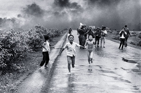 Vietnamese children running from napalm