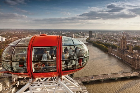 People riding on the London Eye