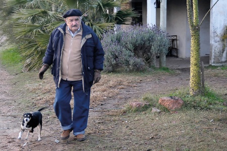 Jose Mujica with dog